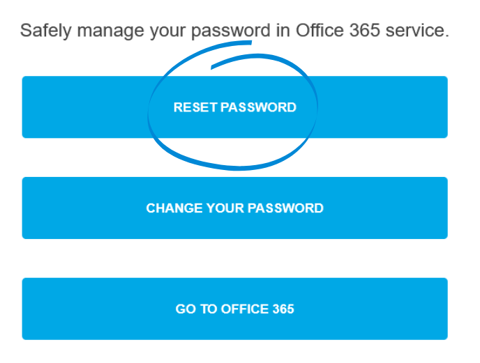 Reset password menu